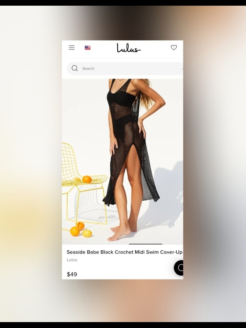 Lulu's Black Crochet Knit Midi Cover-Up